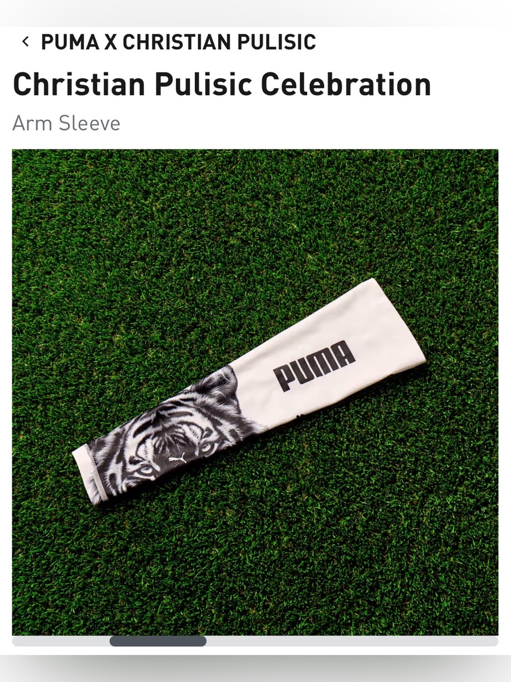 Puma White Arm Sleeve with Black Tiger Graphic
